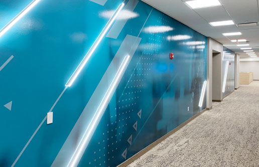 Illuminated and Applied Graphics Wall