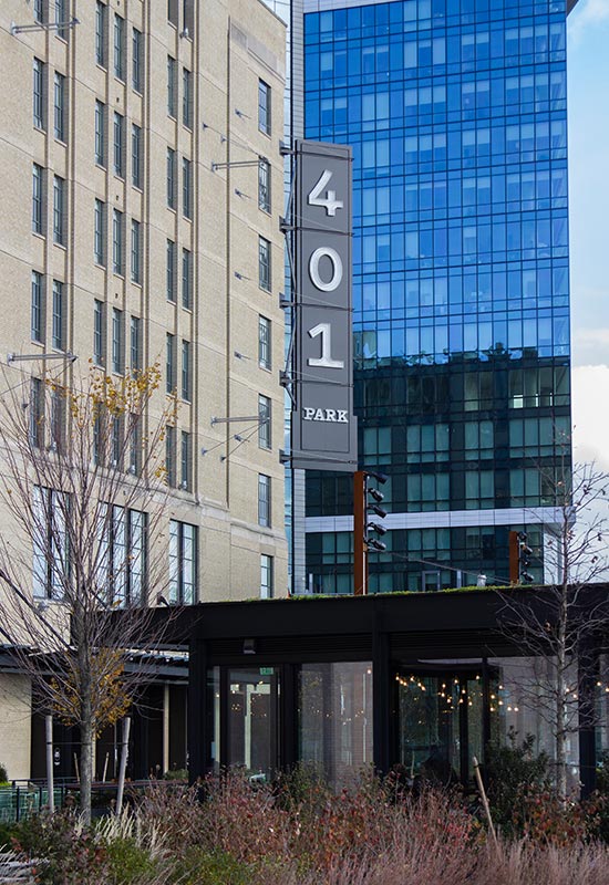 Landmark Center Marquee Blade Signage