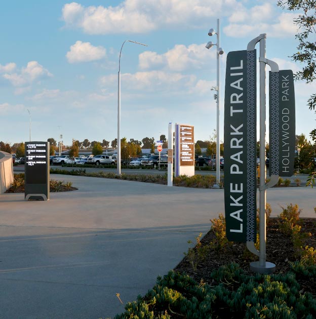 SoFi LA Stadium Village Wayfinding Signage